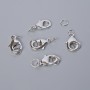 Carabiner clasp, 10×5 mm, silver-colored metal, 1 pc