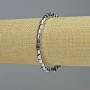 Hematite Bracelet Cylindrical Beads, Silver Color, 5×5 mm Diameter, 18 cm Length, Stretch