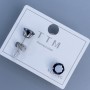 Xuping rhodium-plated stud earrings with black stone 6mm ±