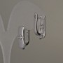 Silver-tone ear wires for earrings 17×6 mm - pair
