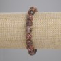 Ocean Jasper Bracelet with Smooth Round Beads, 8 mm diameter, 18 cm length, stretch