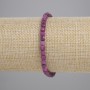 Ruby Bracelet with Faceted Cubes 4x4 mm, 18 cm Length, Stretch