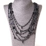 Spiderweb Necklace with Oval Pendants, Black, 70 cm