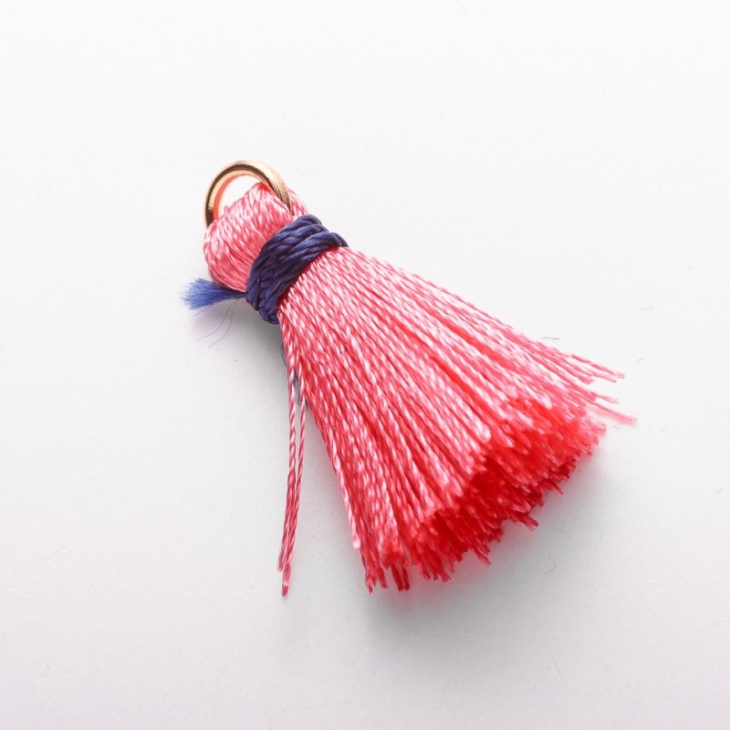 Craft component: Mini Silk Brush with Ring "Silk" L cm, diameter 5mm price per 1 pc
