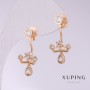 Сережки Xuping Корони з білими стразами 28х12мм позолота
