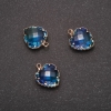 Pendant 'Heart' in blue color with a golden bezel 12×15 mm