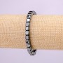 Elastic hematite cube-bead bracelet, 6×6 mm, length 18 cm