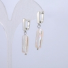Earrings with natural baroque pearls, 17x10 mm diameter, 37 mm length +/- with petrol tint