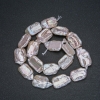 Thread of natural Baroque pearls, diameter 22×14 mm, length 40 cm +/- with petrol luster