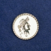 Cameo Brooch in Gold-Tone Metal, 34 mm