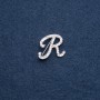 Brooch with initial letter 'R' 26×26 mm metal color 'silver'