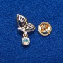 Butterfly Brooch, Gold-Tone Metal, 2.7×1.6 cm