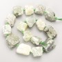 Prenite Beads, Unprocessed Natural Stone, Faceted on a Thread, 20×25 mm ±, Thread Length 40 cm ±
